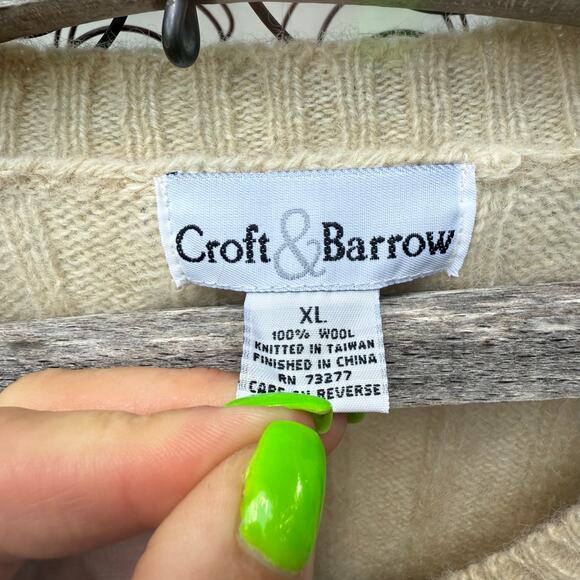 Vintage Croft and Barrow Wool Knit Zip Up Fair Isle Gorpcore Cardigan Sweater XL - Picture 2 of 10